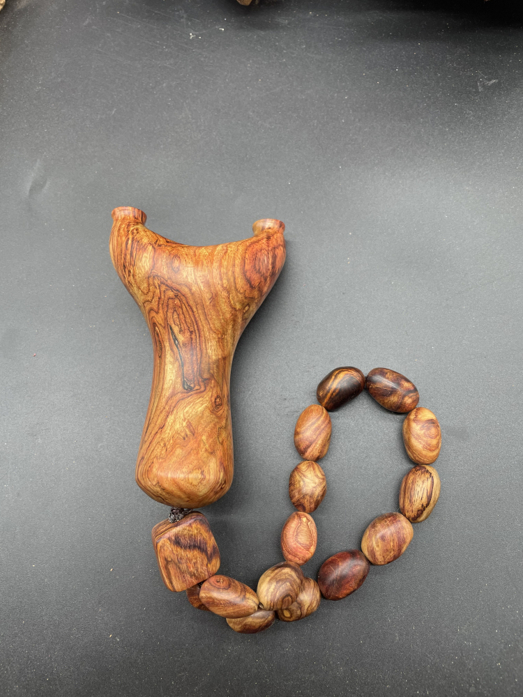 黄花梨弹弓火琉璃弹弓崖柏实木头红木手工海南紫油梨飞虎扁皮筋大小