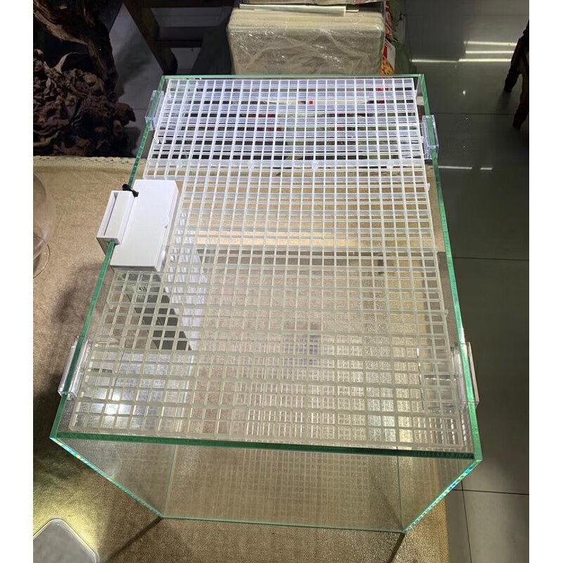 鱼缸跳网盖逃网跳盖鱼跳缸龟逃跑逃走越狱网罩12mm透明亚克力盖托2个