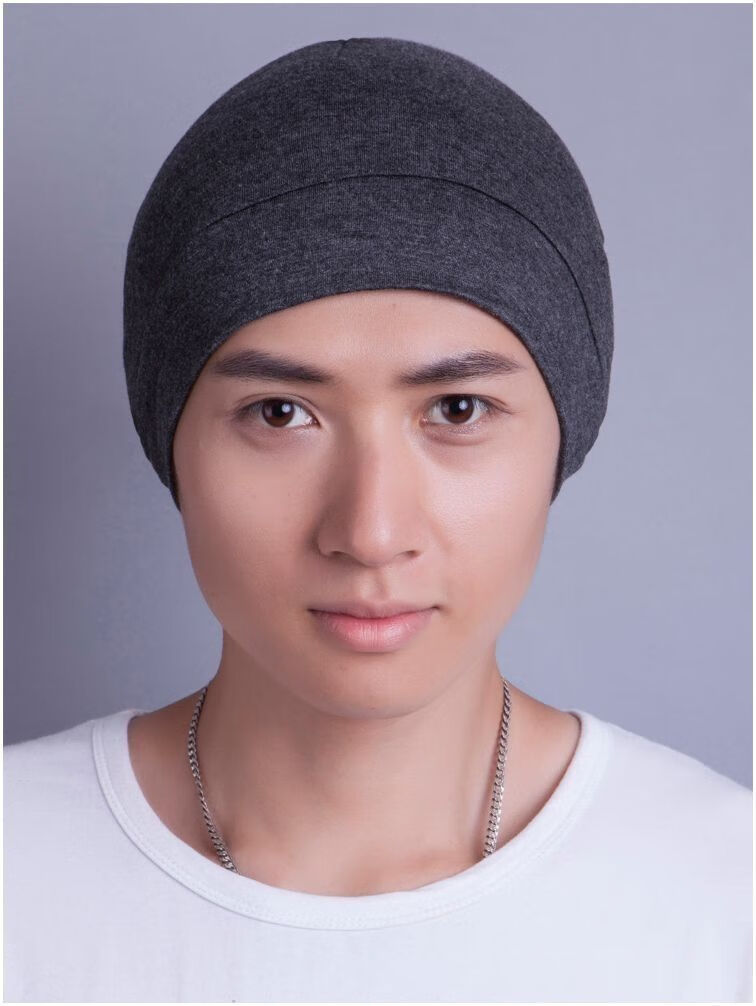 黑泽木空调帽老人月子帽睡觉空调睡眠薄款帽子布男女爸爸成人圆顶居家