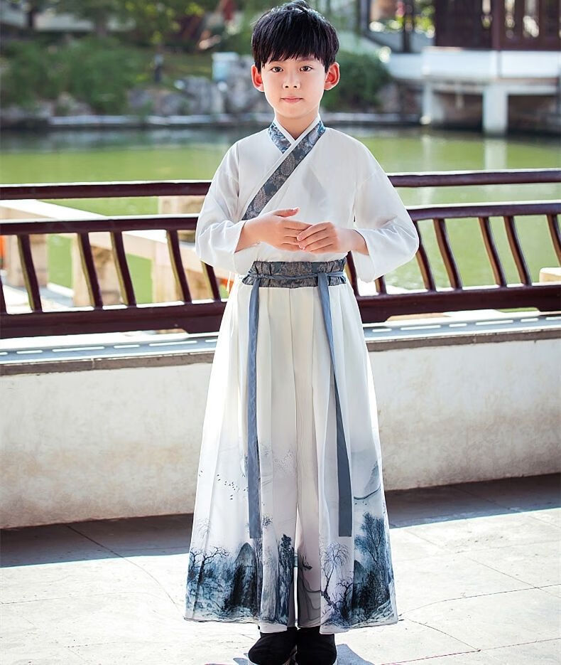 迪士尼(disney)小学生男生汉服古装汉服男童春秋少爷服古风公子童装仙