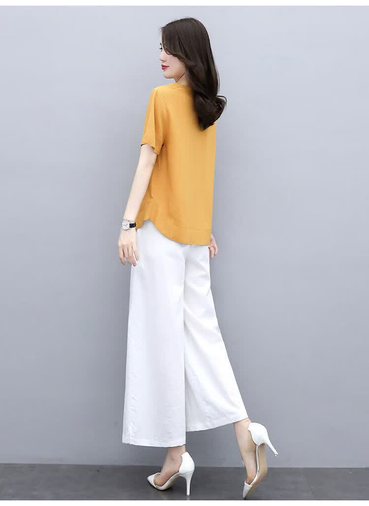 休闲套装女装春夏新款棉麻套装女夏韩版时尚气质宽松显瘦休闲亚麻套裤