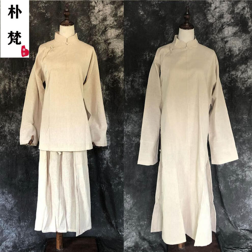 白事麻衣孝服朴梵麻衣孝衣大襟孝服亚麻套装长袍上衣裙子裤子丧事葬礼