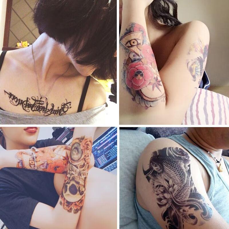 佰可依花臂半臂纹身贴防水仿刺青社会男女半僧半魔纹身贴贴纸f佰可