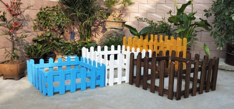 花园户外碳化防腐木栅栏围栏阳台装饰室外草坪栏杆圣诞小篱笆护栏