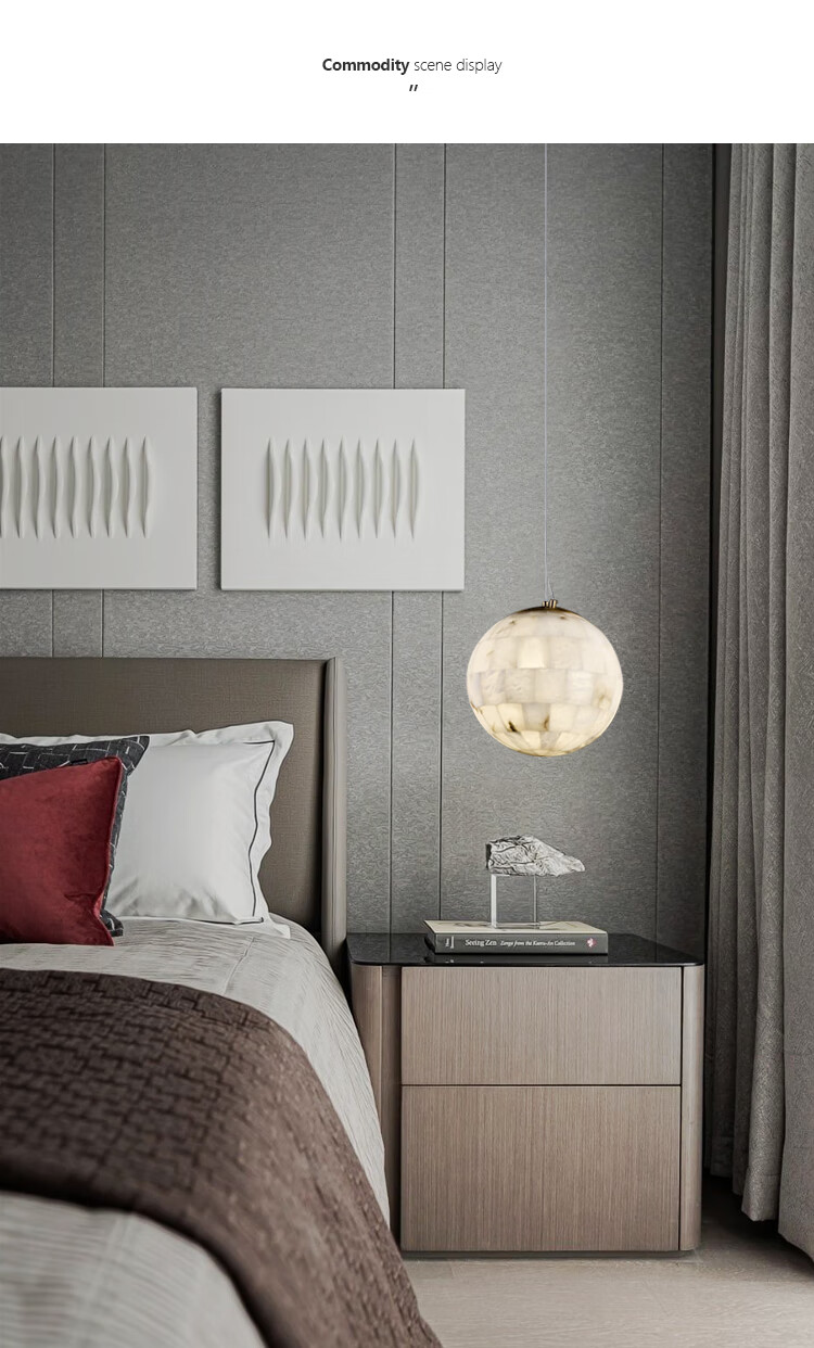 现代新中式云石小吊灯全铜餐厅吧台灯具酒店工程售楼部楼梯长吊灯大号