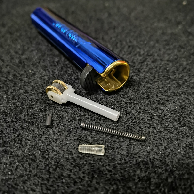滑轮打火机静音个性可充气一次性明火砂轮打火机 全红色 火石 气体 25