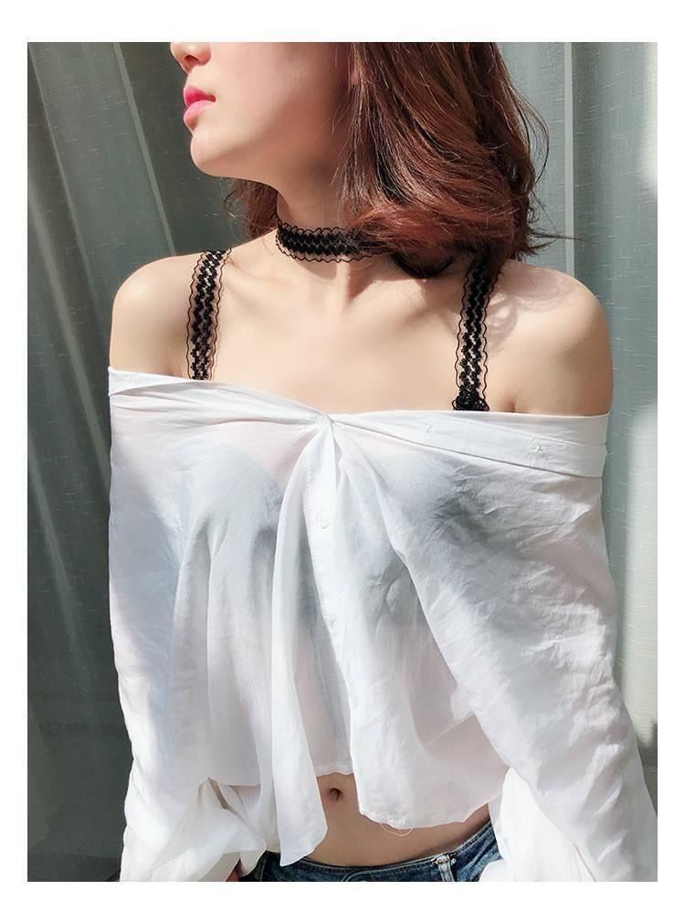 透明内衣肩带花边蕾丝隐形肩带防滑文胸带子胸罩带一字领加宽美背白色