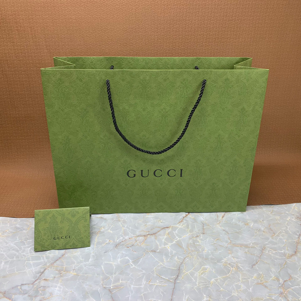 手提袋纸质古奇酷奇绿色纸袋香水袋口红袋包装袋手提袋压缩袋子围巾袋