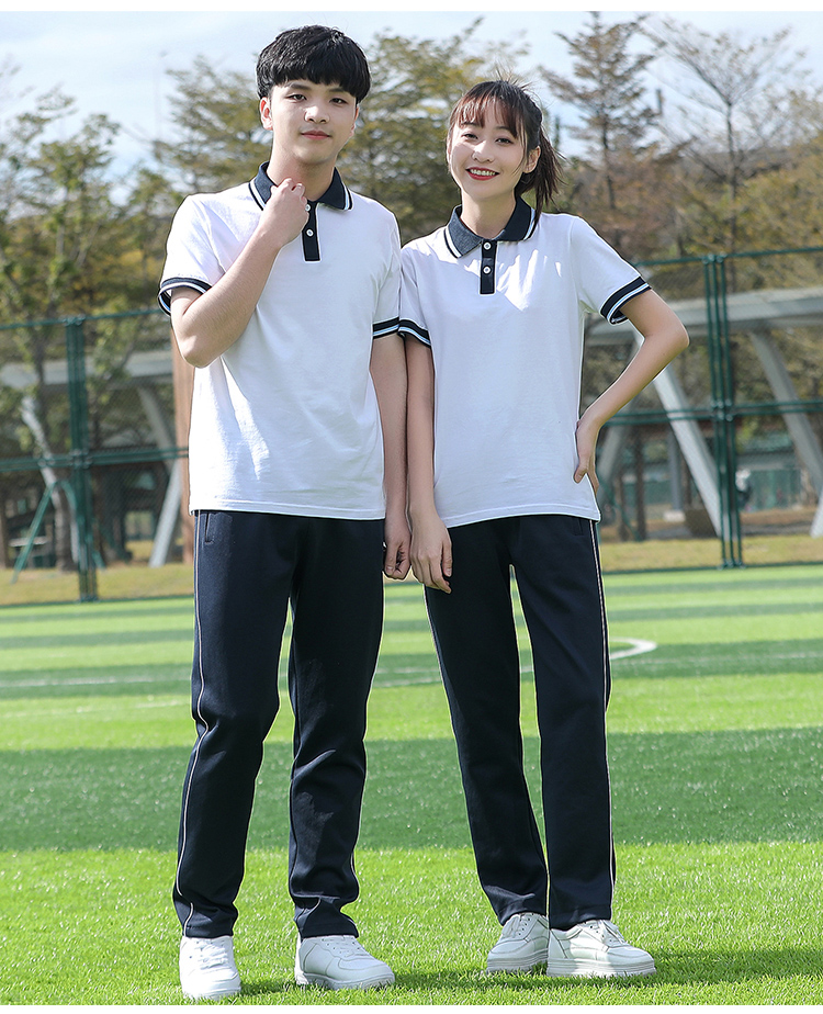 季套装白蓝初中上衣学院风高中生班服 13款短(纯棉) 150【图片 价格
