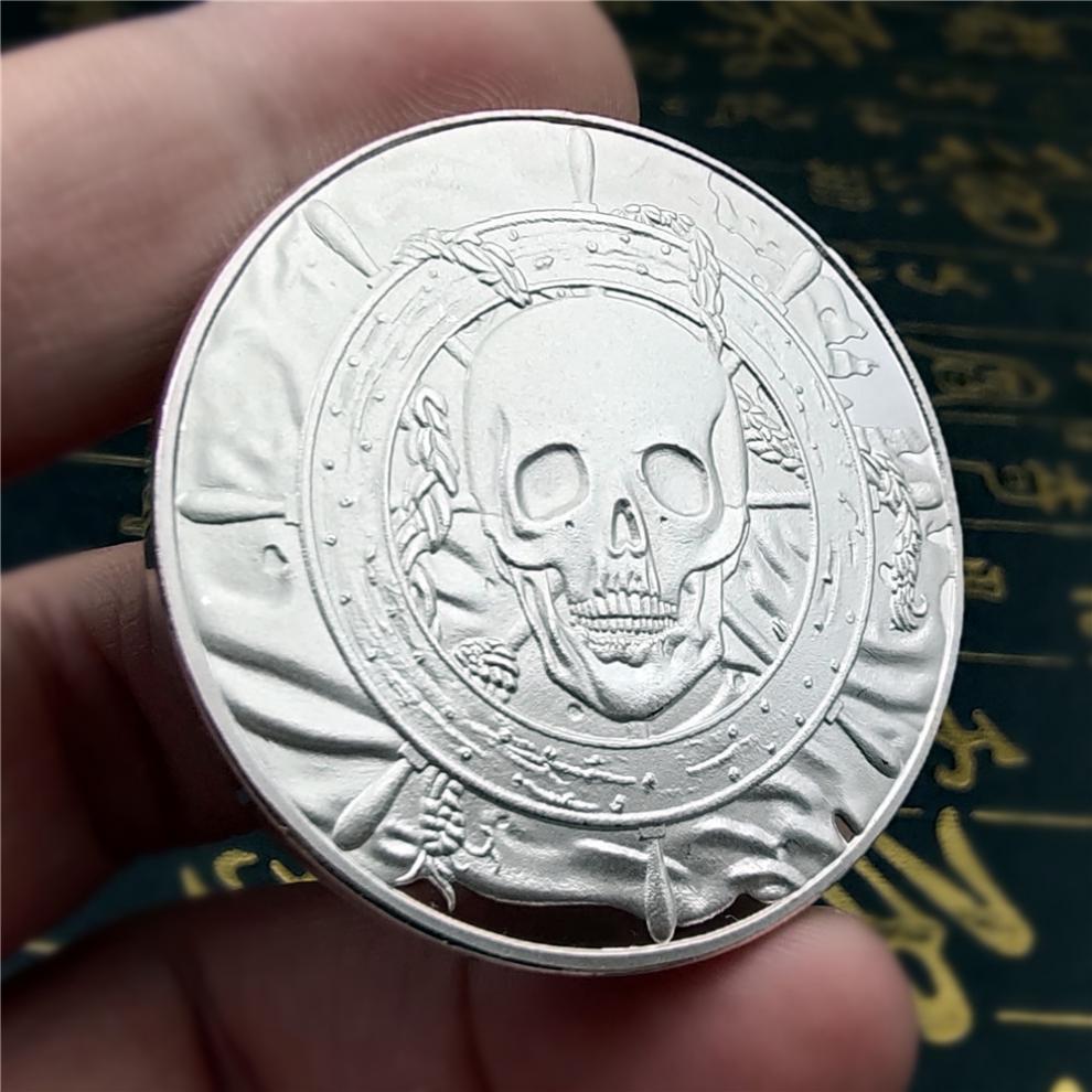 慕诗海盗金银币加勒比海盗币宝藏硬币外国币黑珍珠号海盗船杰克骷髅币