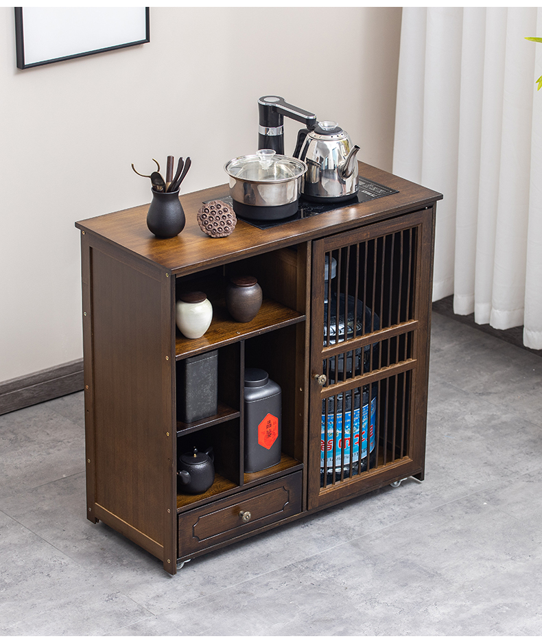 客厅家用泡茶车小型茶台置物架全自动烧水泡茶一体茶水柜豪华茶柜光面