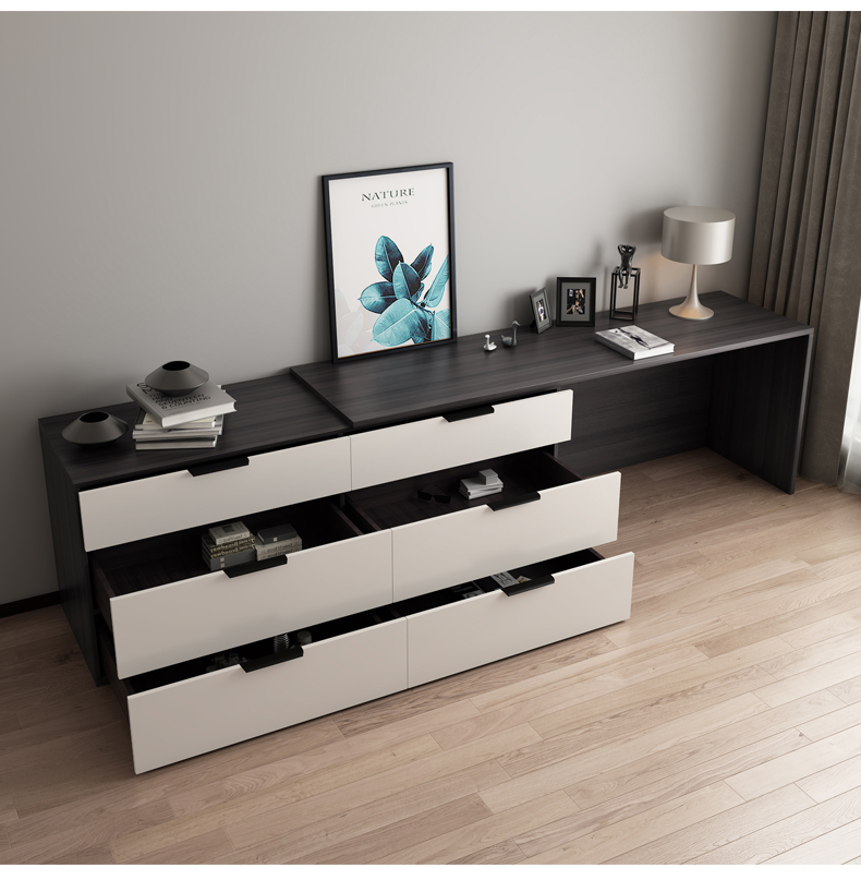 电视柜带电脑桌卧室书桌收纳柜一体组合转角电视柜连带写字台可伸缩