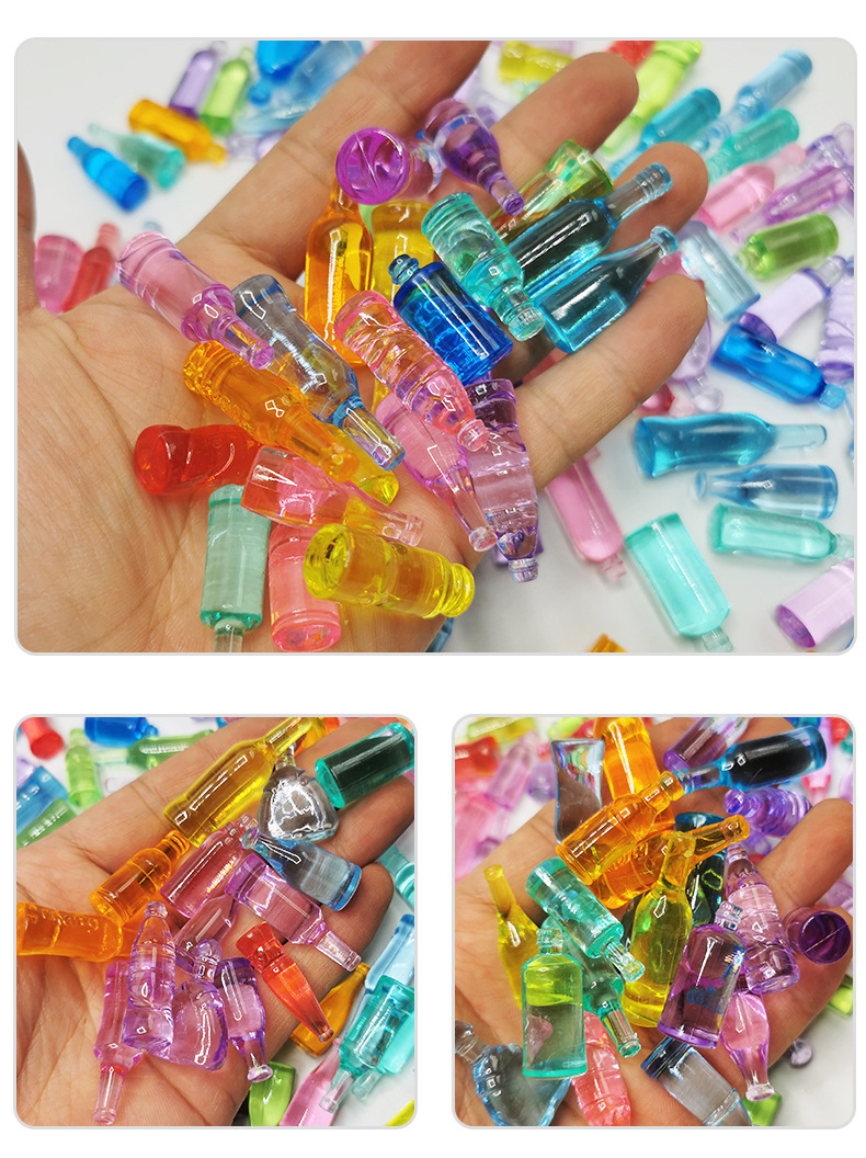 迷你饮料瓶玩具超市树脂红酒瓶 仿真微缩饮料瓶diy过家家玩具瓶子直播