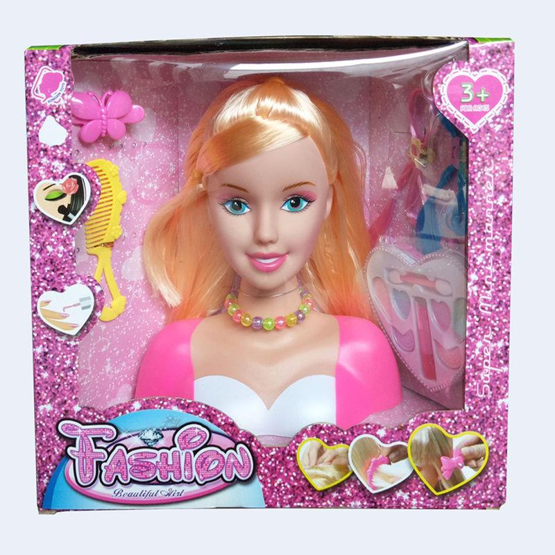 可以梳头发的娃娃可以化妆的芭比娃娃半身芭比娃娃玩具女孩可练习梳头