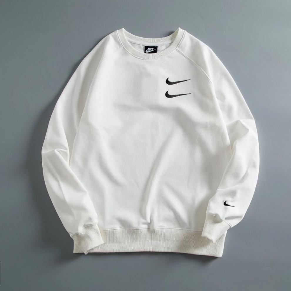 耐·克男女同款卫衣莆田秋冬刺绣双钩圆领卫衣男女同款宽松套头衫薄