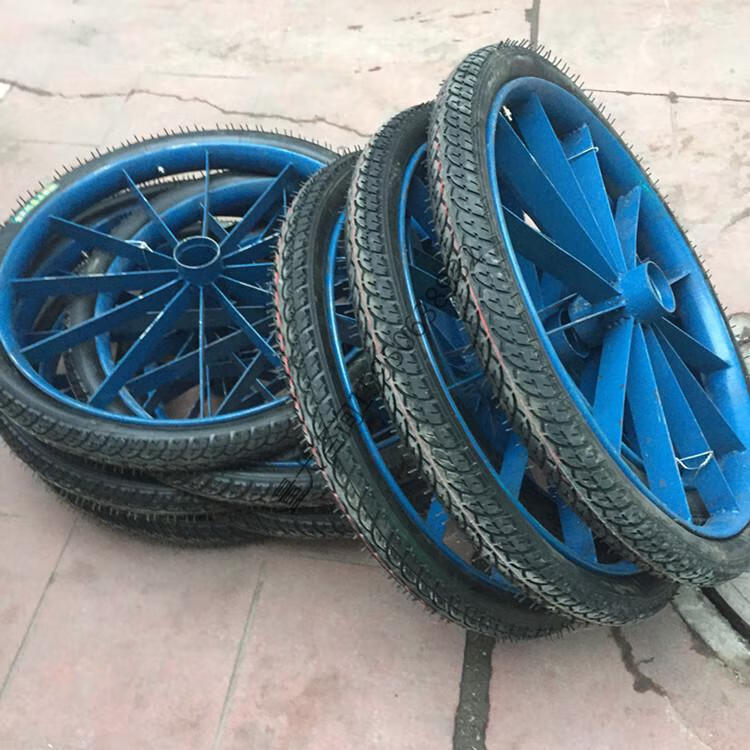 斗车轮子实心轮工地手推两轮板车垃圾劳动车胎免打气硬胎灰斗车轮