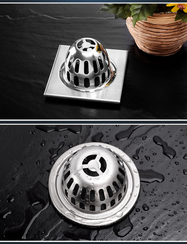 防堵天台地漏75管阳台拦树叶防鼠110地漏户外大排量下水道地漏盖10cm