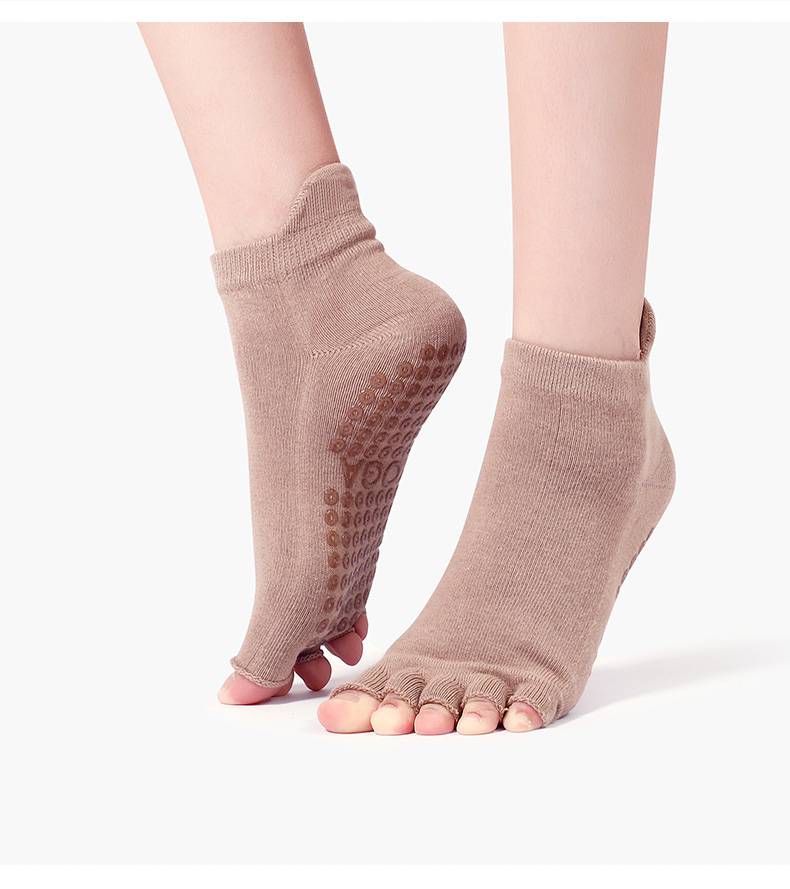 瑜伽袜子女防滑漏趾 防滑女夏季露趾室内专用健身袜跳绳蹦床普拉提