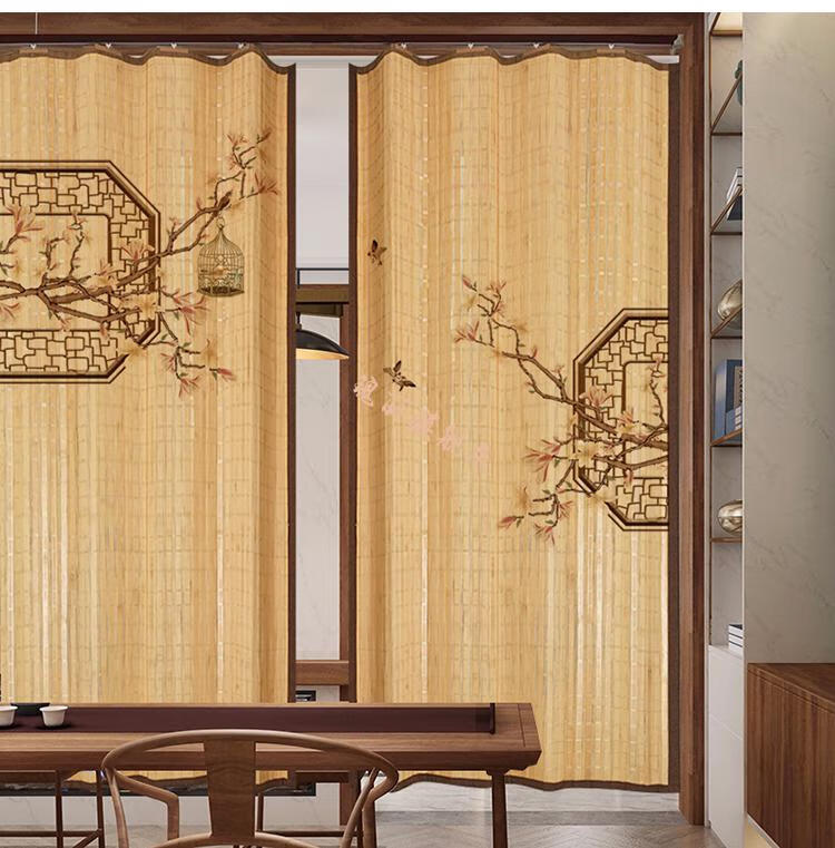 夏季防蚊竹门帘移动推拉门竹门帘隔断帘推拉门书房客厅卧室防蚊门帘