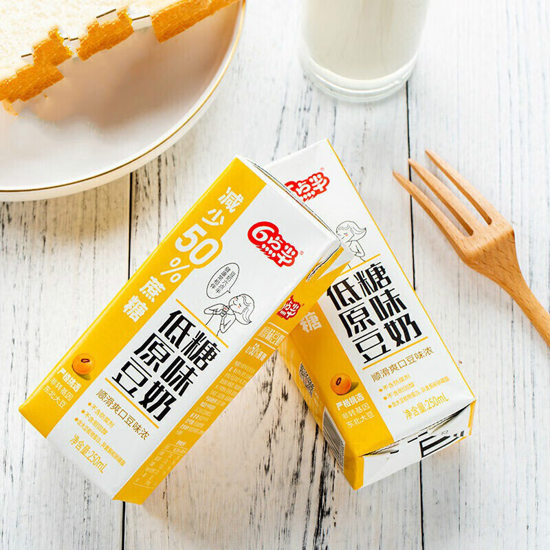 六点半豆奶饮料六点半豆奶利乐砖盒装原味糖脂营养健康早餐豆奶饮品