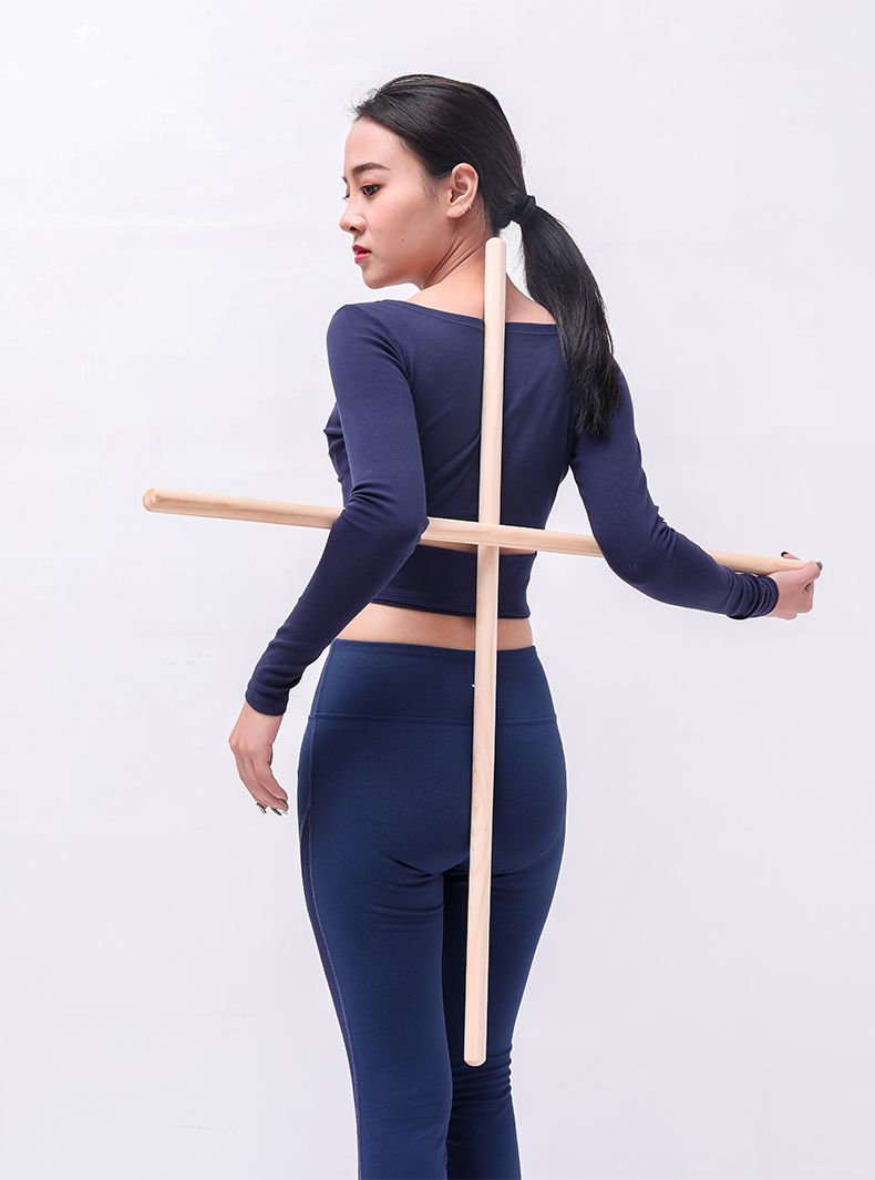 款驼背木棍形体训练棍开肩开背模特儿童辅助木棍健身棒 粗2cm长100cm2