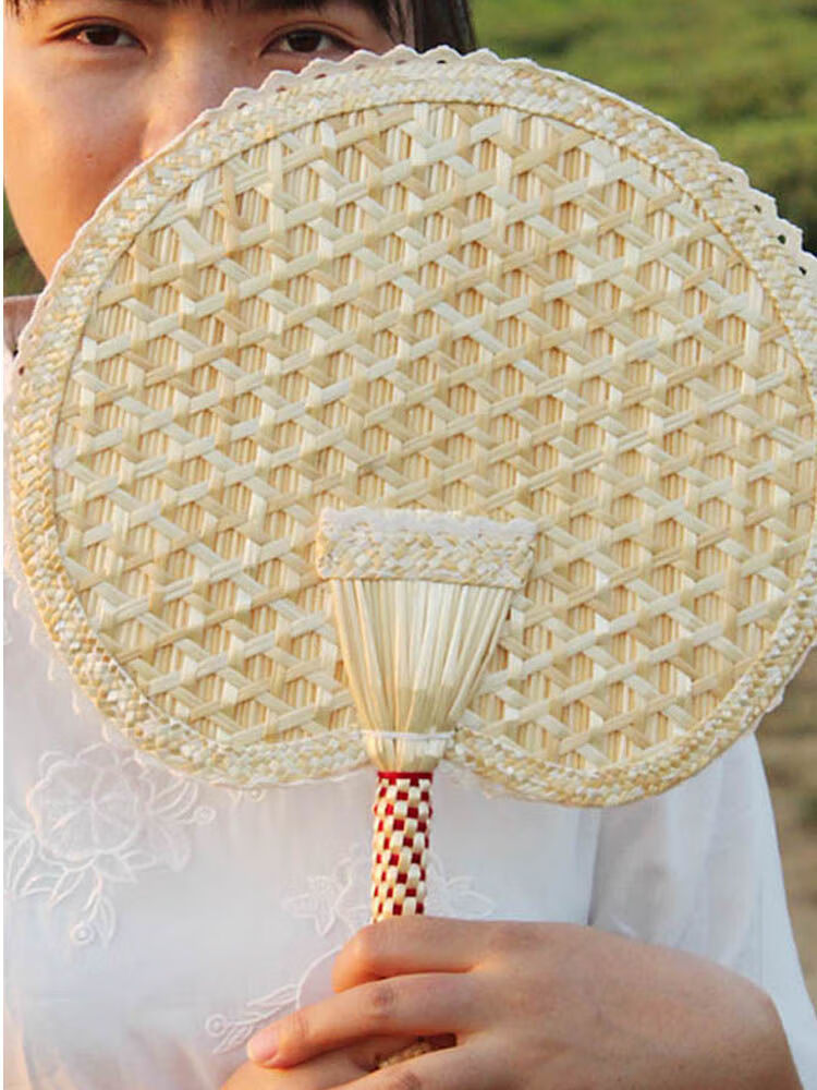 朴珀妮 麦秆扇老式蒲扇芭蕉扇儿童成人驱蚊纳凉手摇扇古典中国风手工
