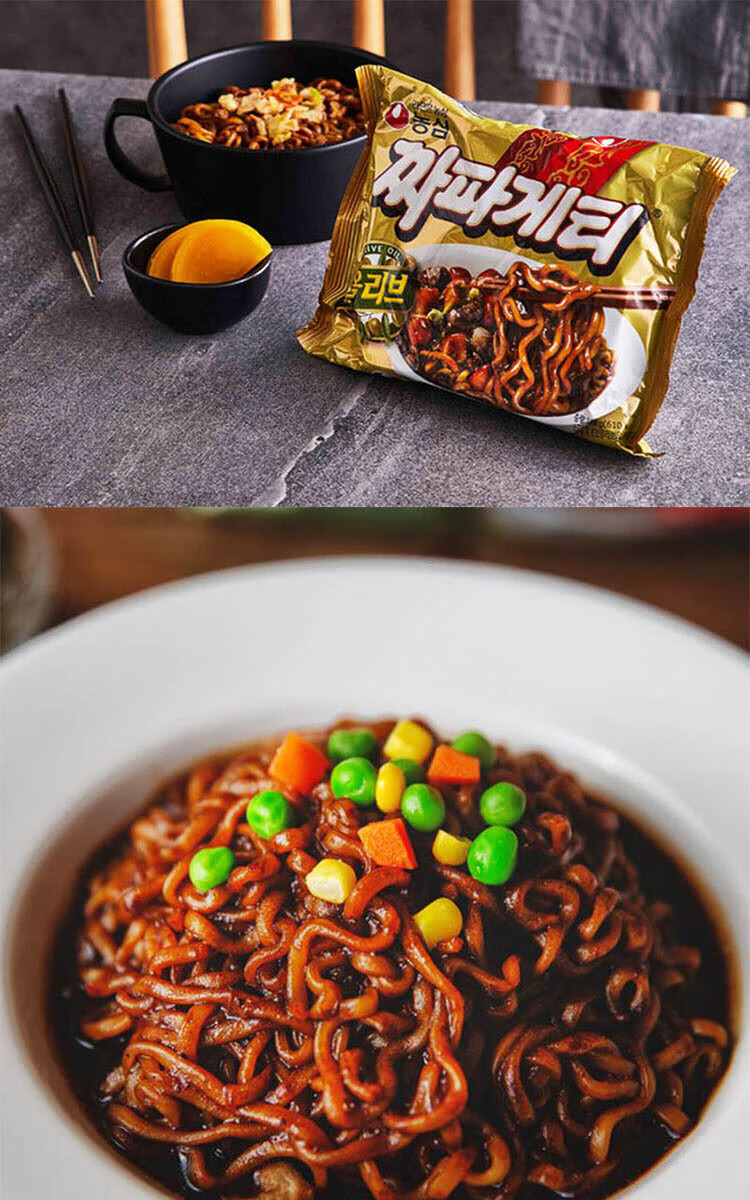 5折 韩国方便面农心炸酱面橄榄油杂酱面干拌面速食拉面泡面整箱 辛