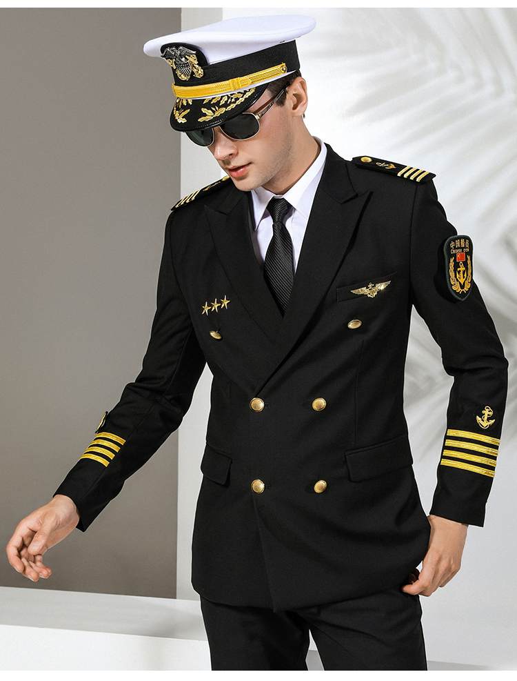 保安服礼宾服物业执勤服门卫形象岗海员制服套装西装男游艇船长制服美