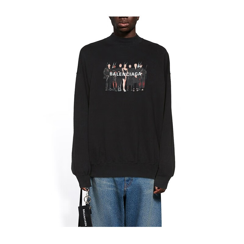 七夕情人节礼物balenciaga巴黎世家男装套头衫运动衫卫衣圆领印花宽松