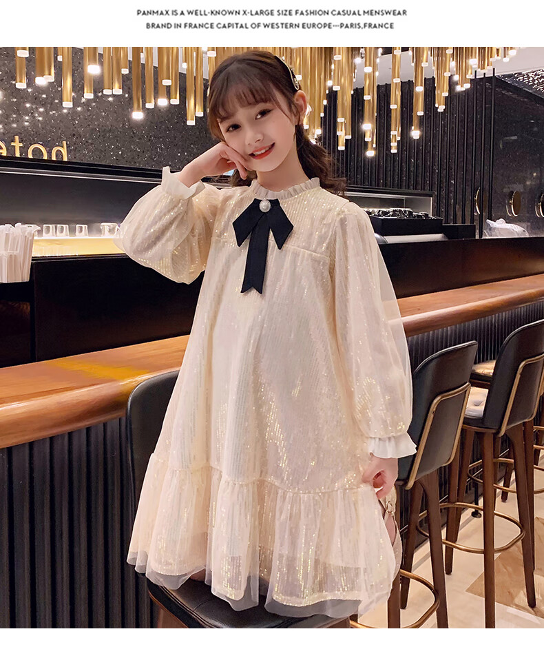 蓓馨贝8岁儿童公主裙春装连衣裙2022新款9中大童十岁女童洋气白色春