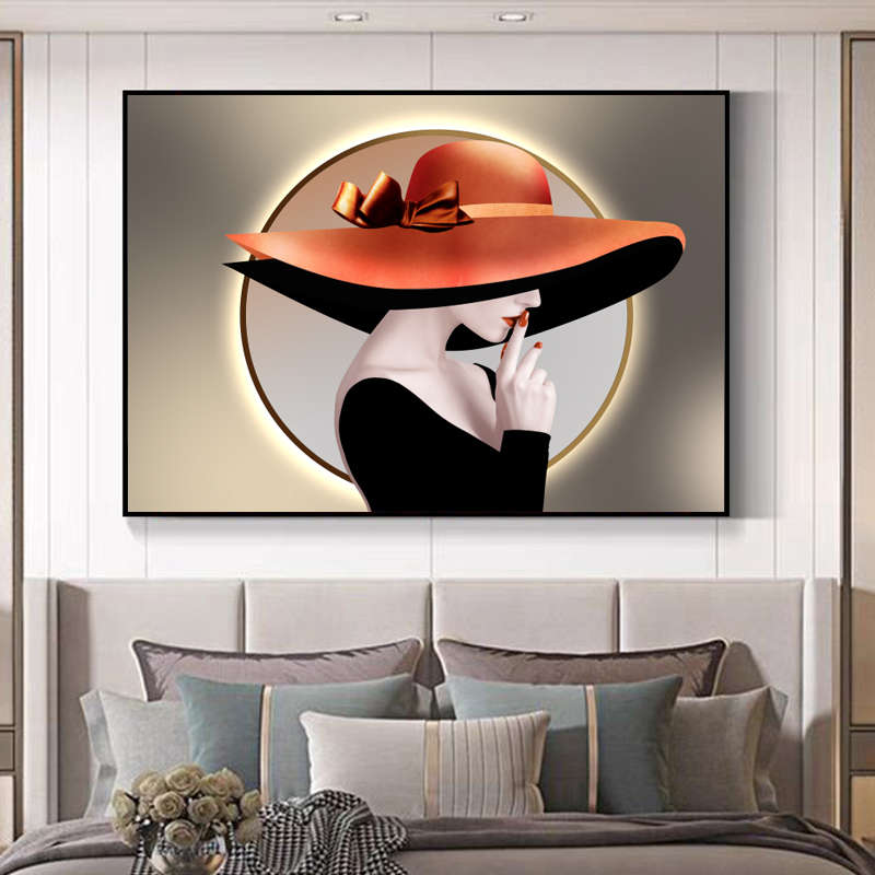 酒店装饰画卧室画床头挂画美女人物轻奢客房宾馆画浪漫温馨情侣画i