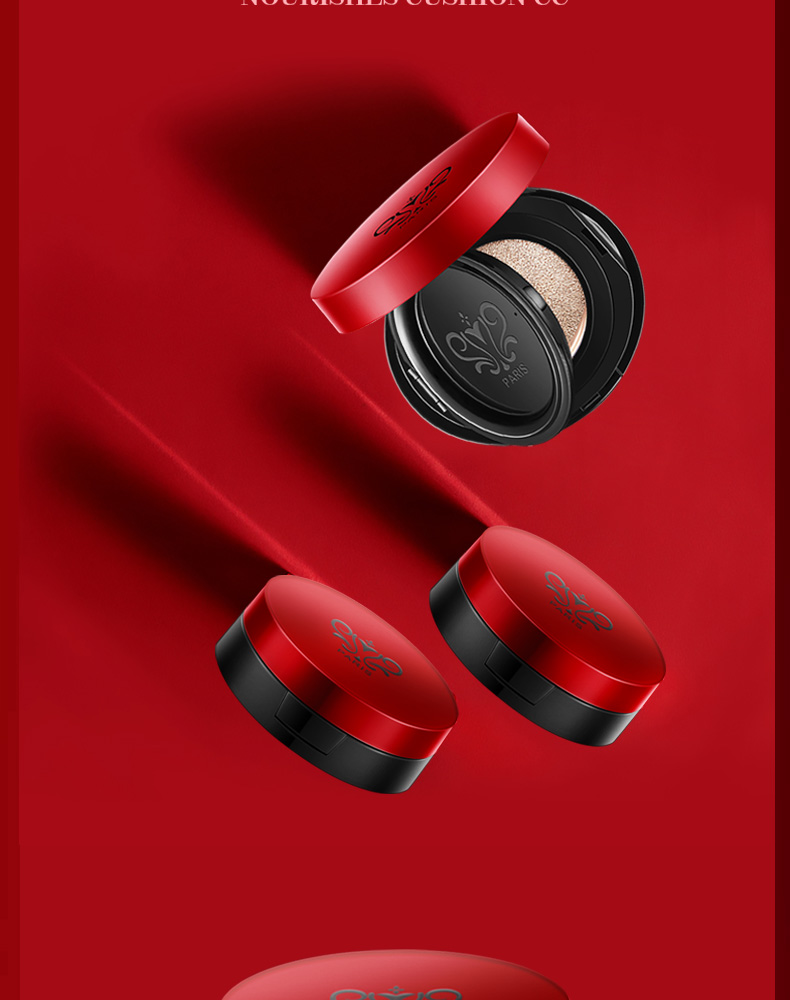 【优选】 梦泉红色鲟鱼子气垫cc霜 梦泉黑天鹅滋养气垫cc霜自然色