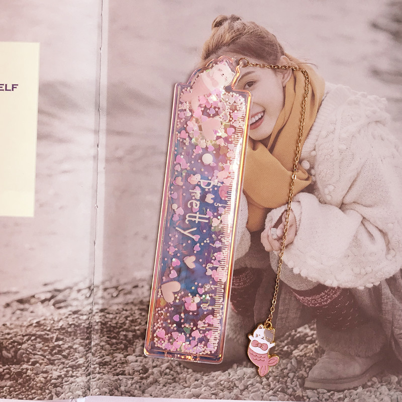 【新年特惠】抖音文具和流沙樱花森林流沙尺子女可爱少女心 尺子超萌