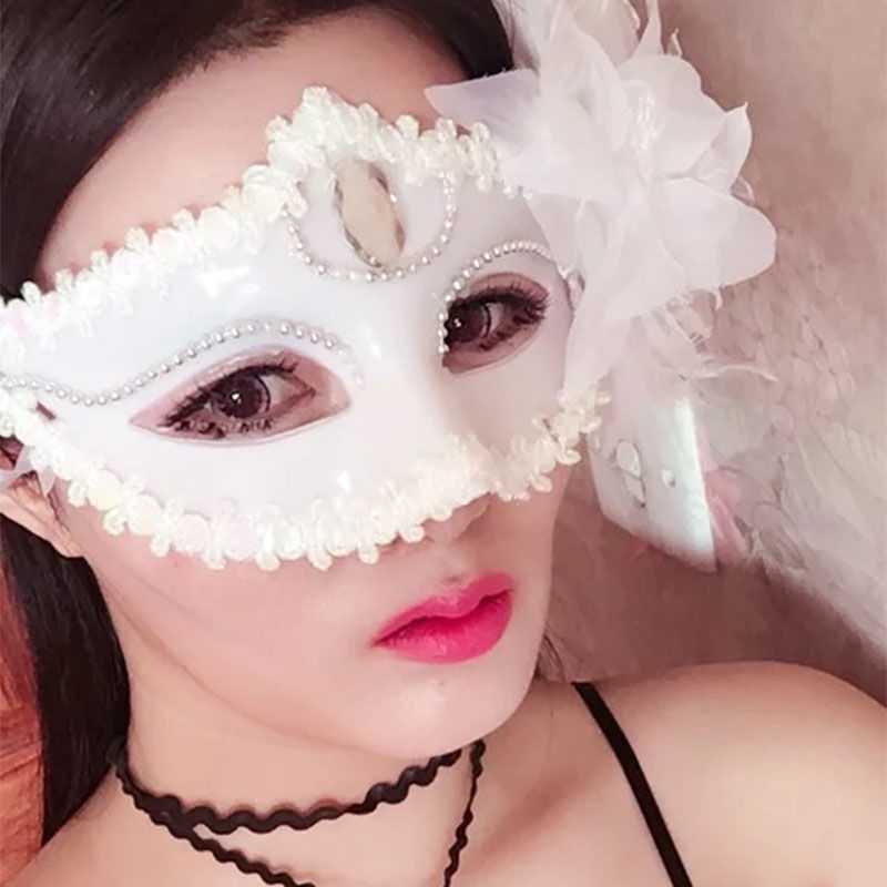 迎新必备百合加花成人面具女万圣节儿童半脸性感公主假面情趣抖音面具