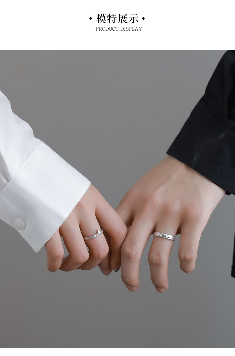 气质蓝桉与鸟情侣款戒指女一对小众设计感对戒男情人节礼物送女友新