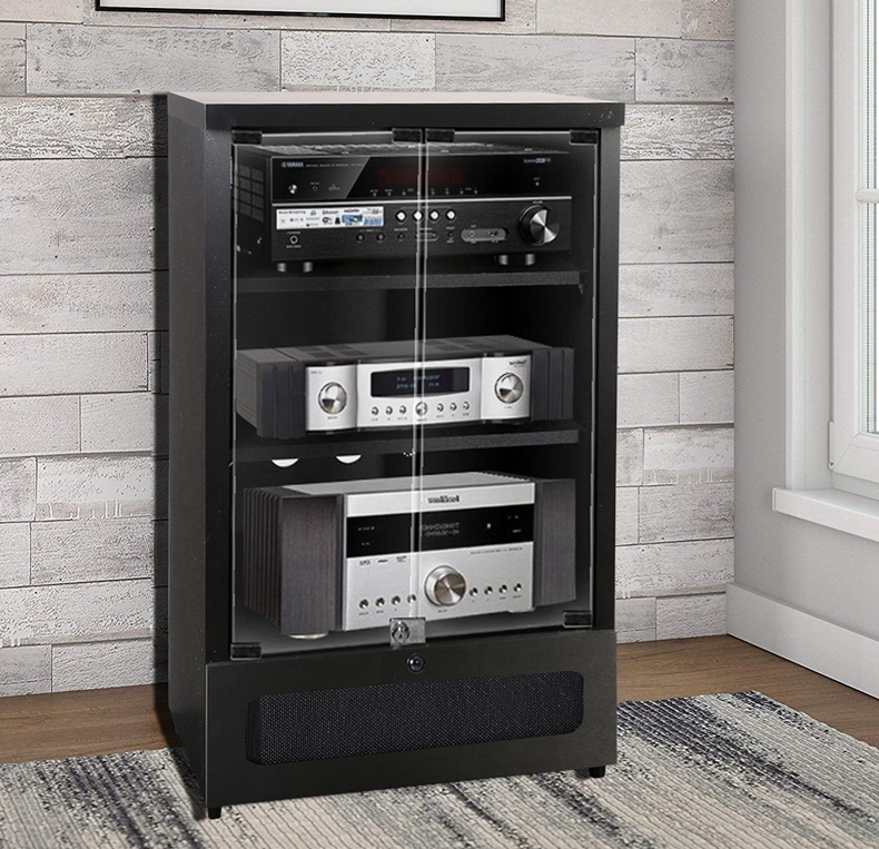 昱立音响组合功放机柜木质功放机架ktv影音架子音响影院机箱设备器材