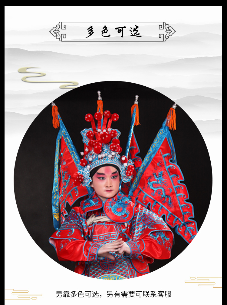 哈昱戏曲武生大靠京剧服装戏剧服男靠武将靠旗将军定军山霸王古装戏装