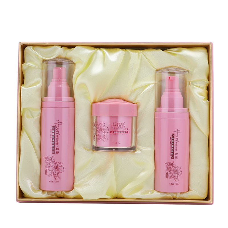 新品美妍世家化妆品清滢水润四件套套装柔颜美肤洁面水乳美妍世家金妍