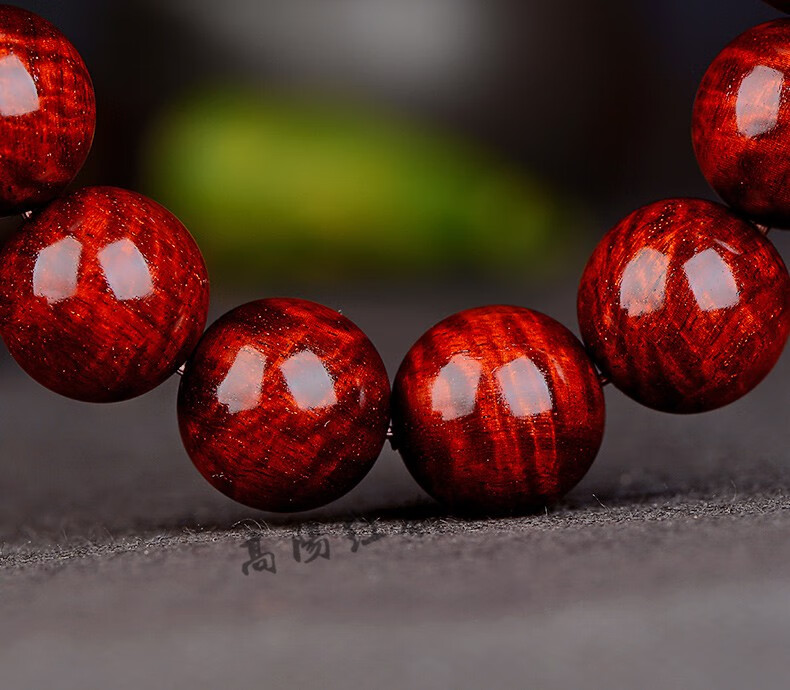 高阳红孤品树头老料满水波金星18mm小叶紫檀手串20男款佛一串一拍编号