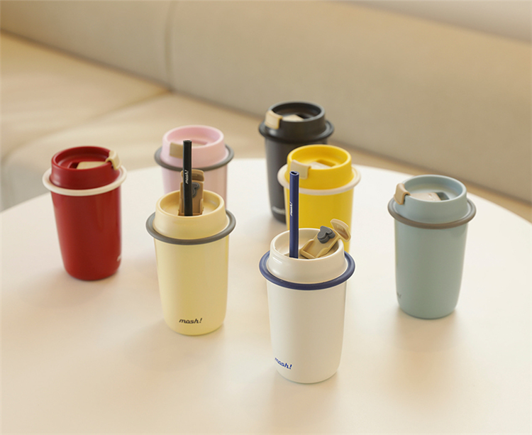 mosh 保温杯日本mosh吸管杯随行咖啡杯车载便携夏日mash保温杯保冷高
