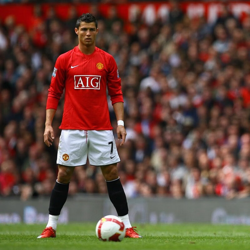 c罗曼联球衣曼联0708联赛主场足球服7号c罗鲁尼费迪南德球衣短裤原版x