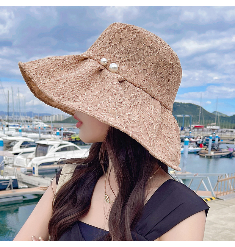 大头圆脸适合的女帽子大头围女士遮阳帽大号女生夏季戴的渔夫帽防太阳