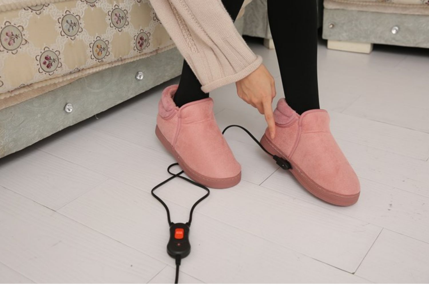 小米生态家居同款充电拖鞋女冬加热棉拖鞋插电暖鞋男可行走电热鞋办公