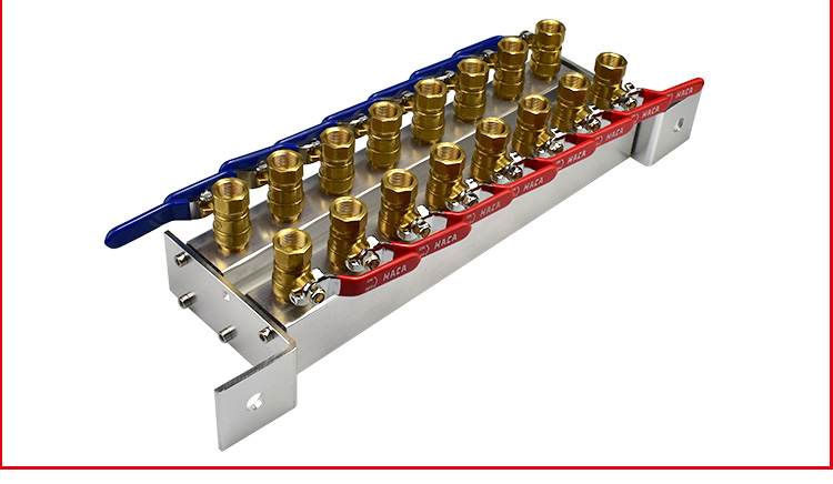注塑机冷却水排分流器模具冷却水排分气块汇流板多管路气源分配器94x
