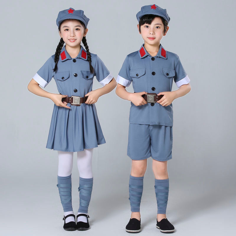 小红军衣服儿童演出服红星闪闪服装八路军衣服儿童节表演服男童幼儿园
