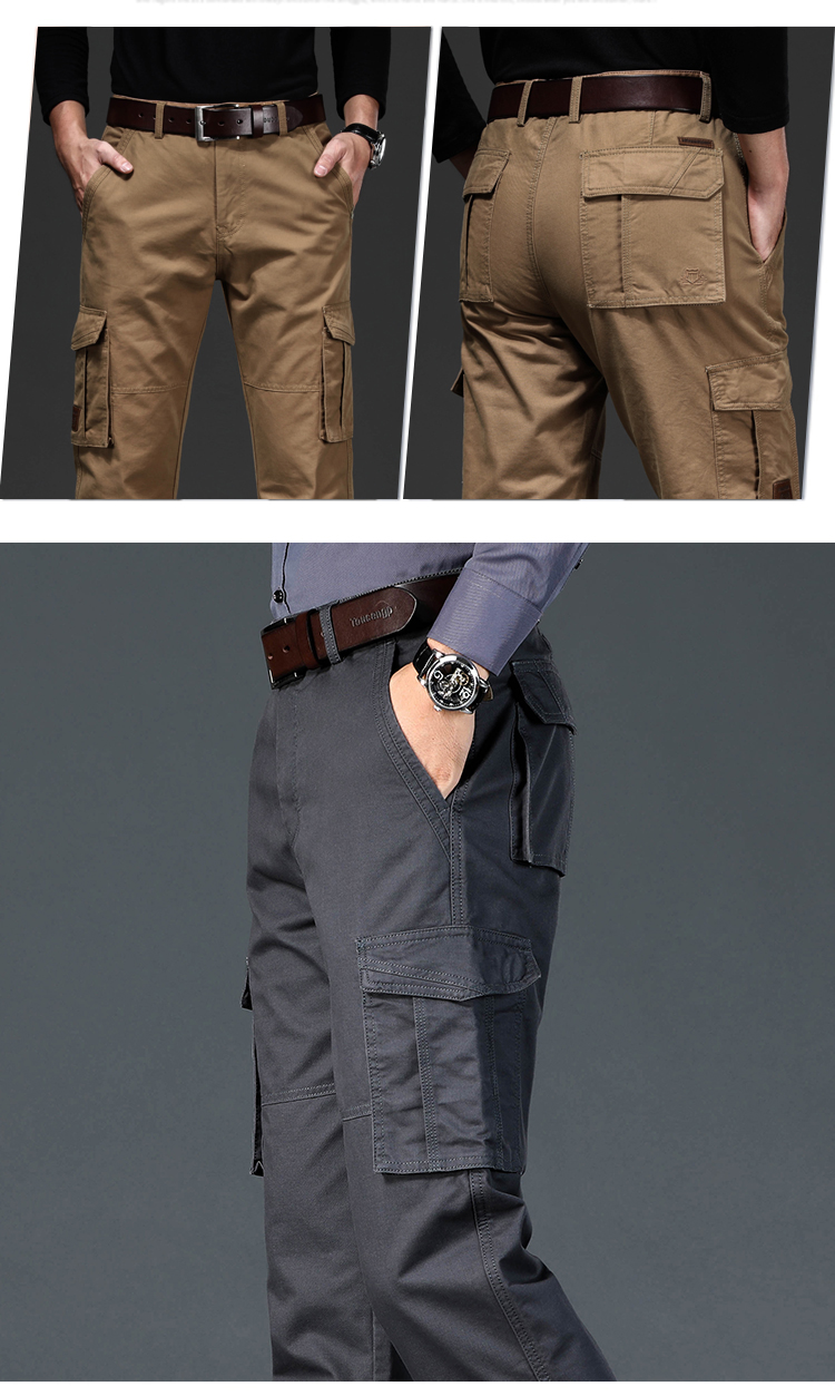 jeep吉普男装官方授权店休闲裤秋冬季军绿色纯棉工装裤男士直筒宽松