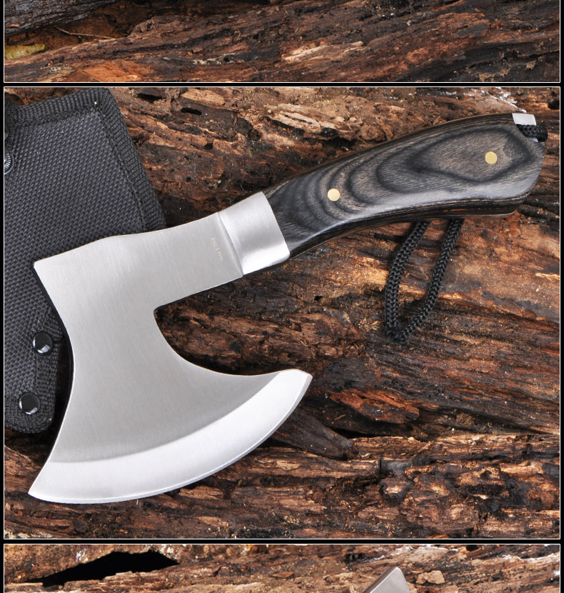 手斧厨房骨剁肉不锈斧农场户外野营工具锋利的一体斧子高碳