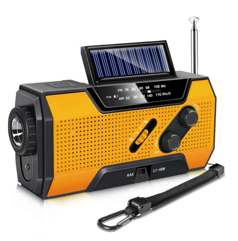 京选品质手摇发电收音机防灾手电筒充电多功能具备太阳能发电式应急