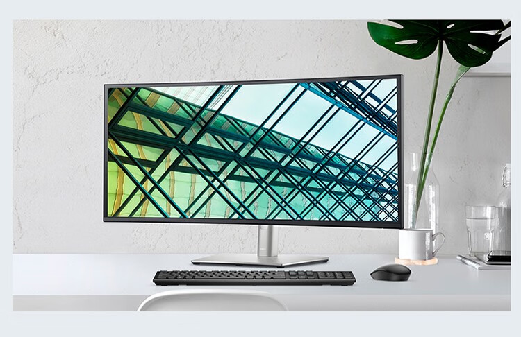 戴尔dellu3421we34英寸wqhd分辨率ips带鱼屏内置音箱低蓝光电脑显示器