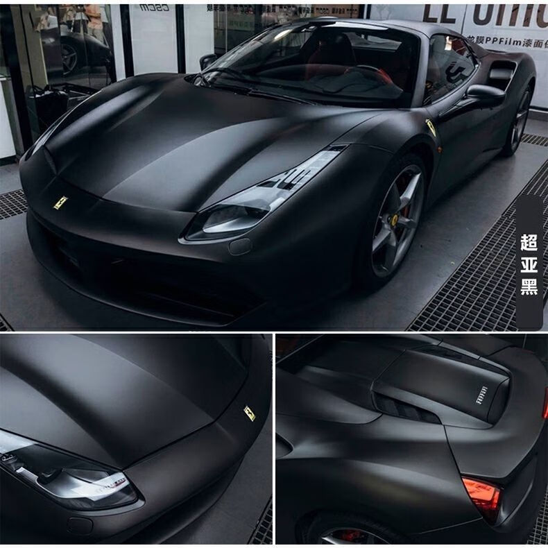 适用于汽车全车贴膜黑武士磨砂黑渐变全车贴膜电光黑改色膜哑光陶瓷
